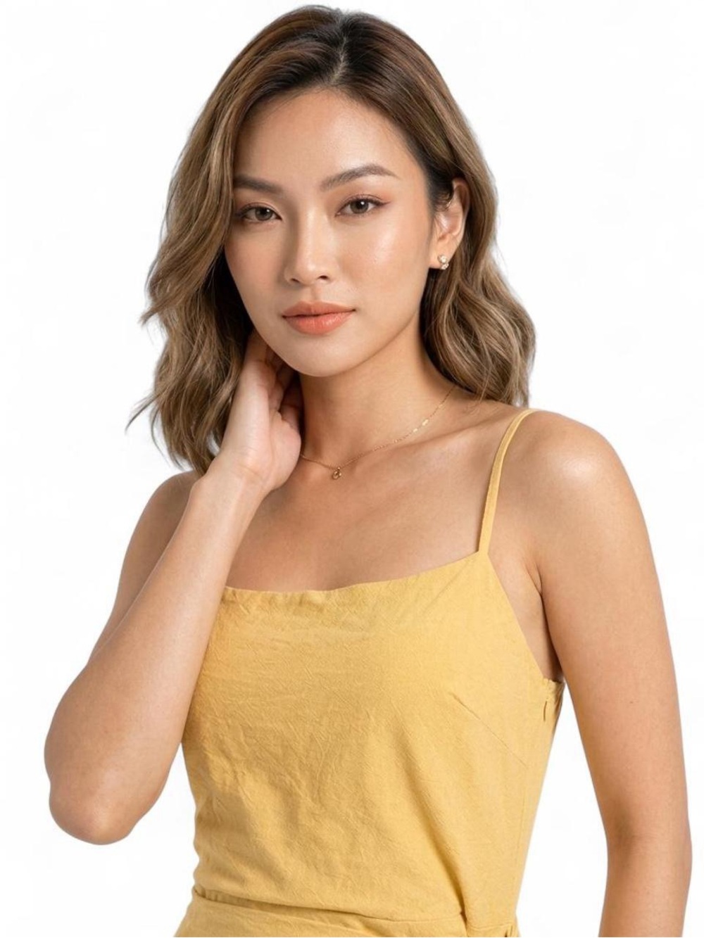 Butter Yellow Linen Wrap Mini Dress Cottagecore Summer S